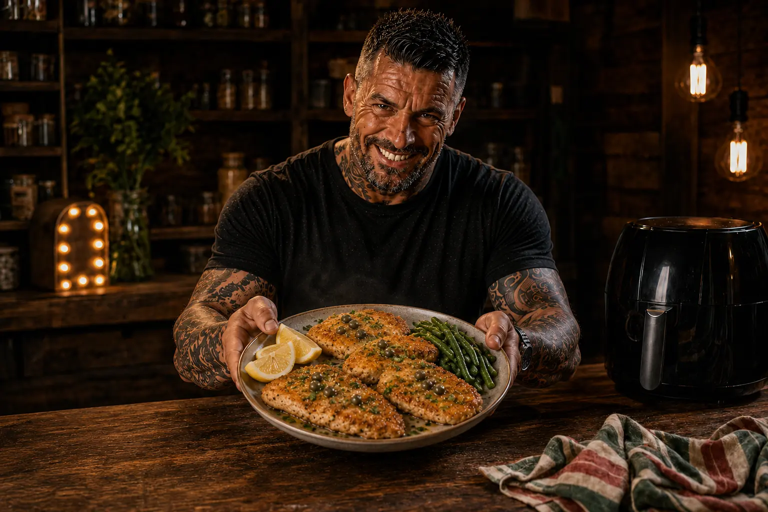 Air-Fryer Chicken Piccata Lemon Caper Trays