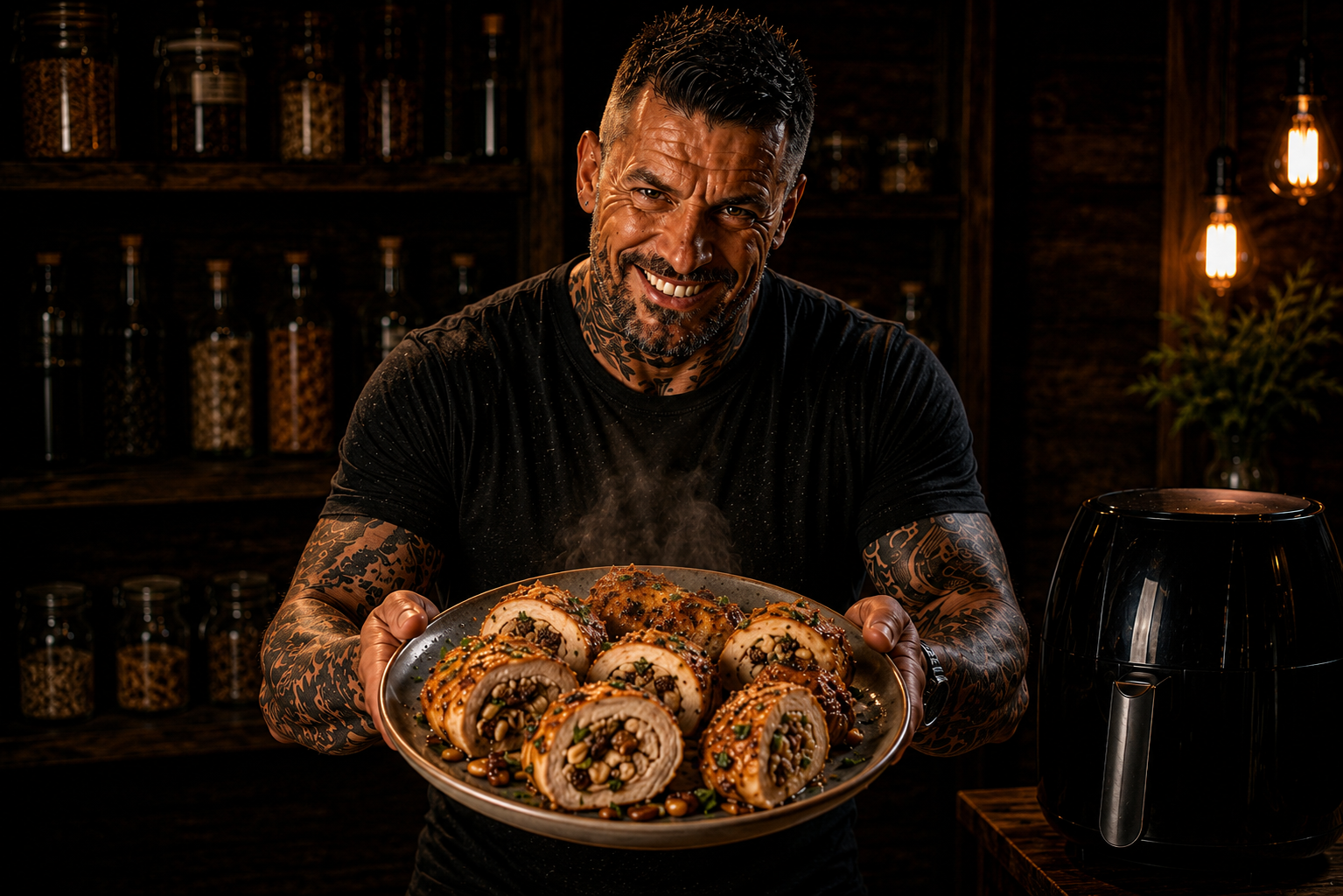 Air-Fryer Sicilian Chicken Involtini with Pine Nuts & Raisins
