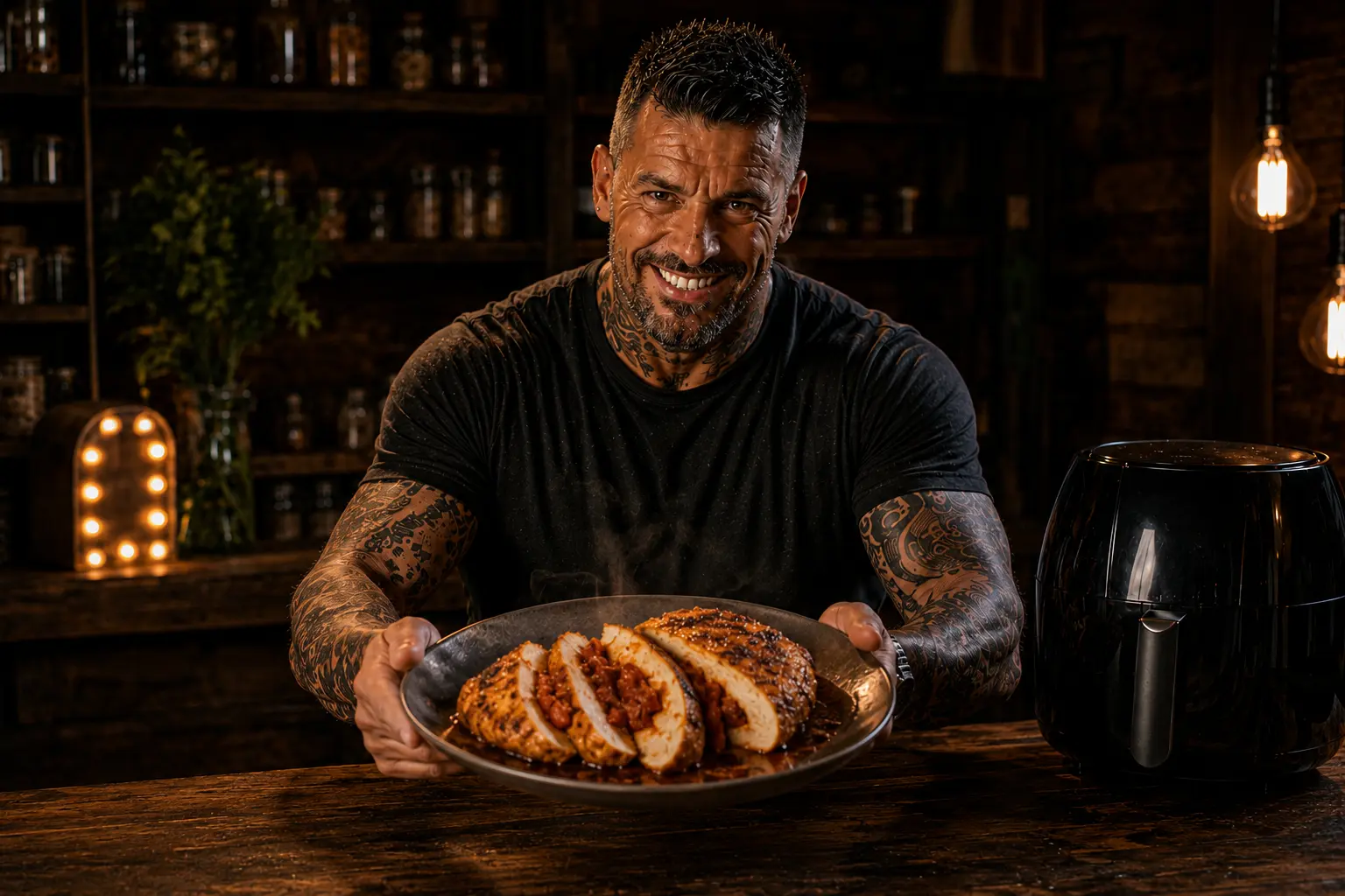Air-Fryer Calabrian 'Nduja Stuffed Chicken Breasts