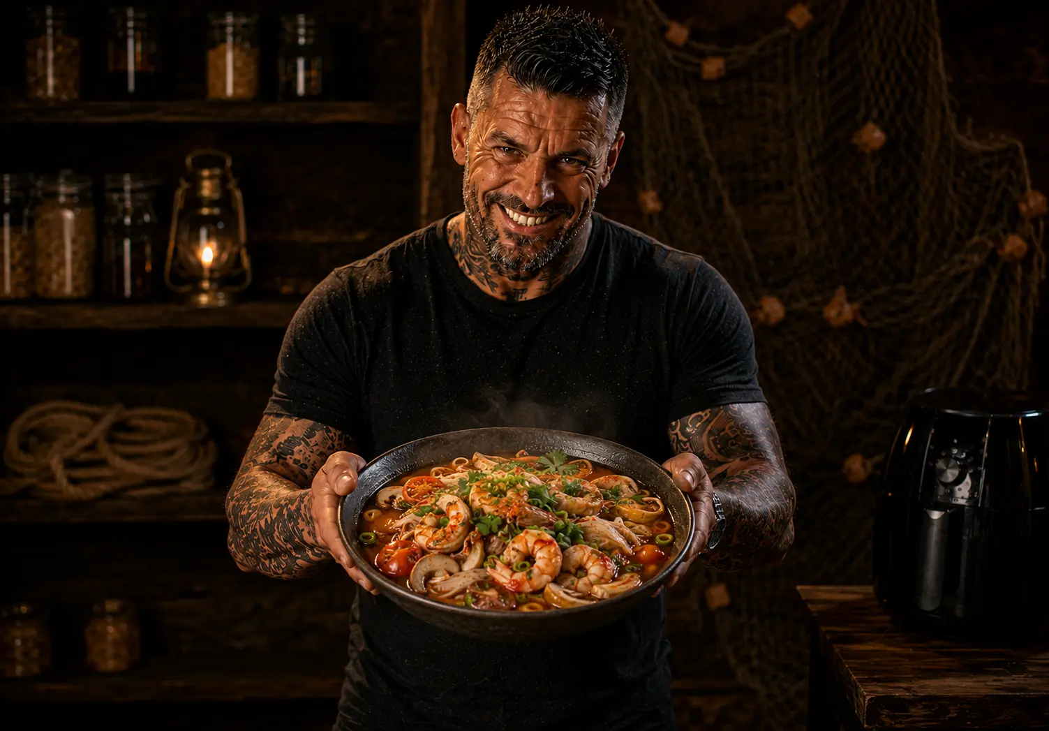 Air Fryer Thai Tom Yum Prawn Noodle Pots