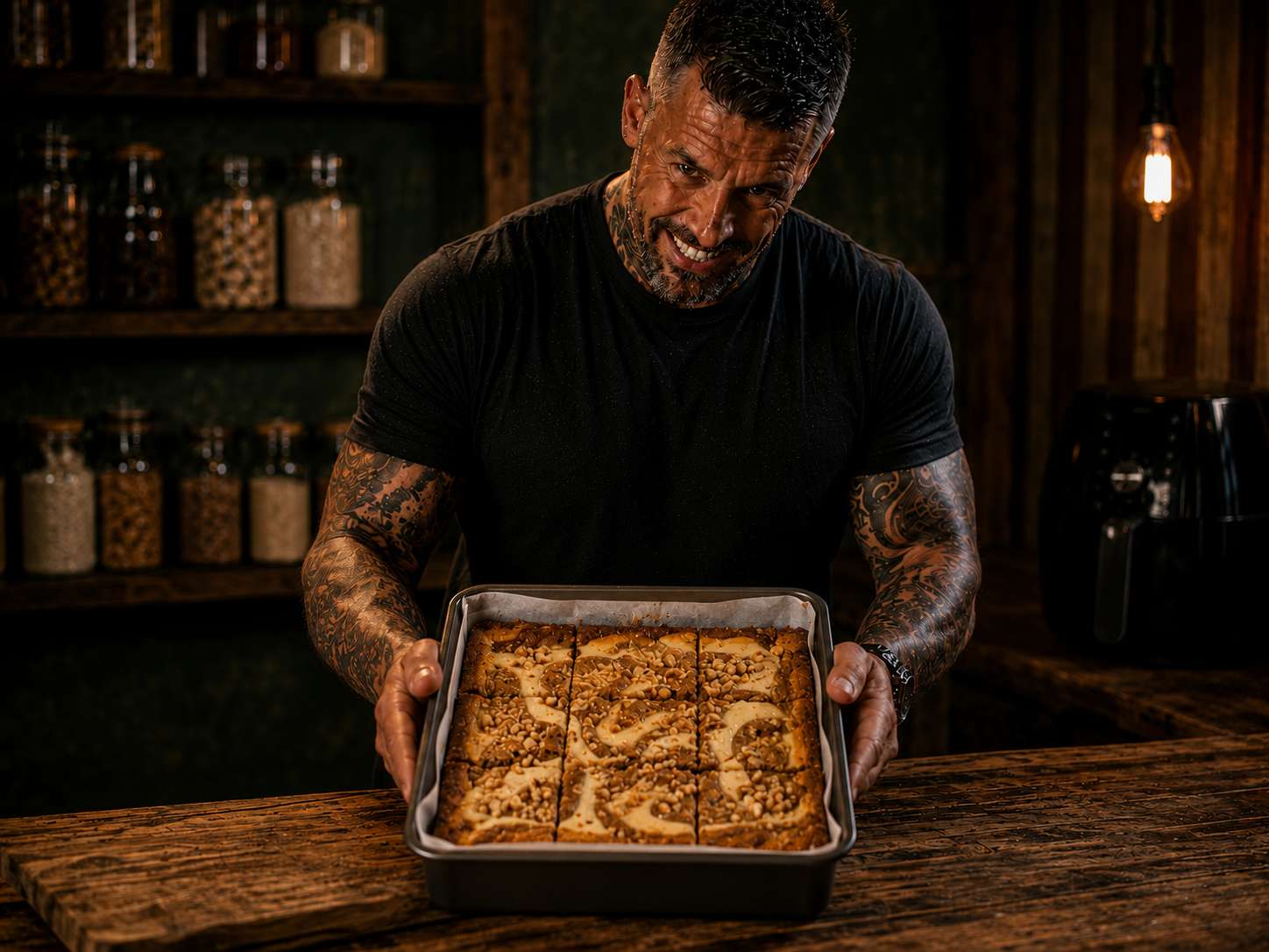 Air-Fryer Carrot Cake Cheesecake Swirl Bars
