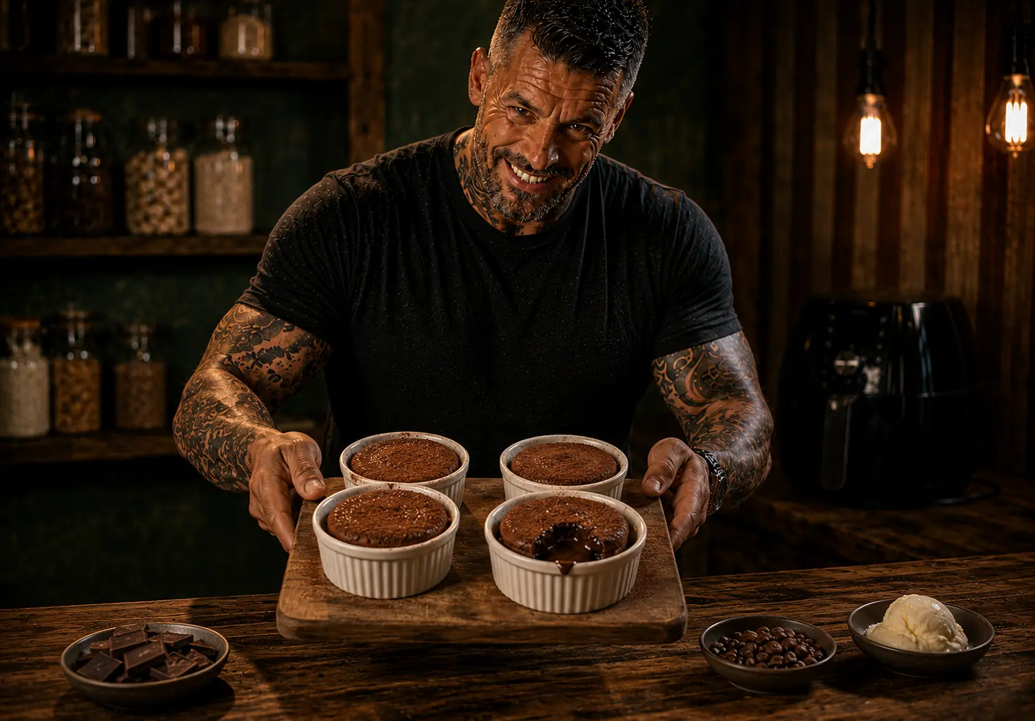 Air-Fryer Espresso Chocolate Fondant Pots