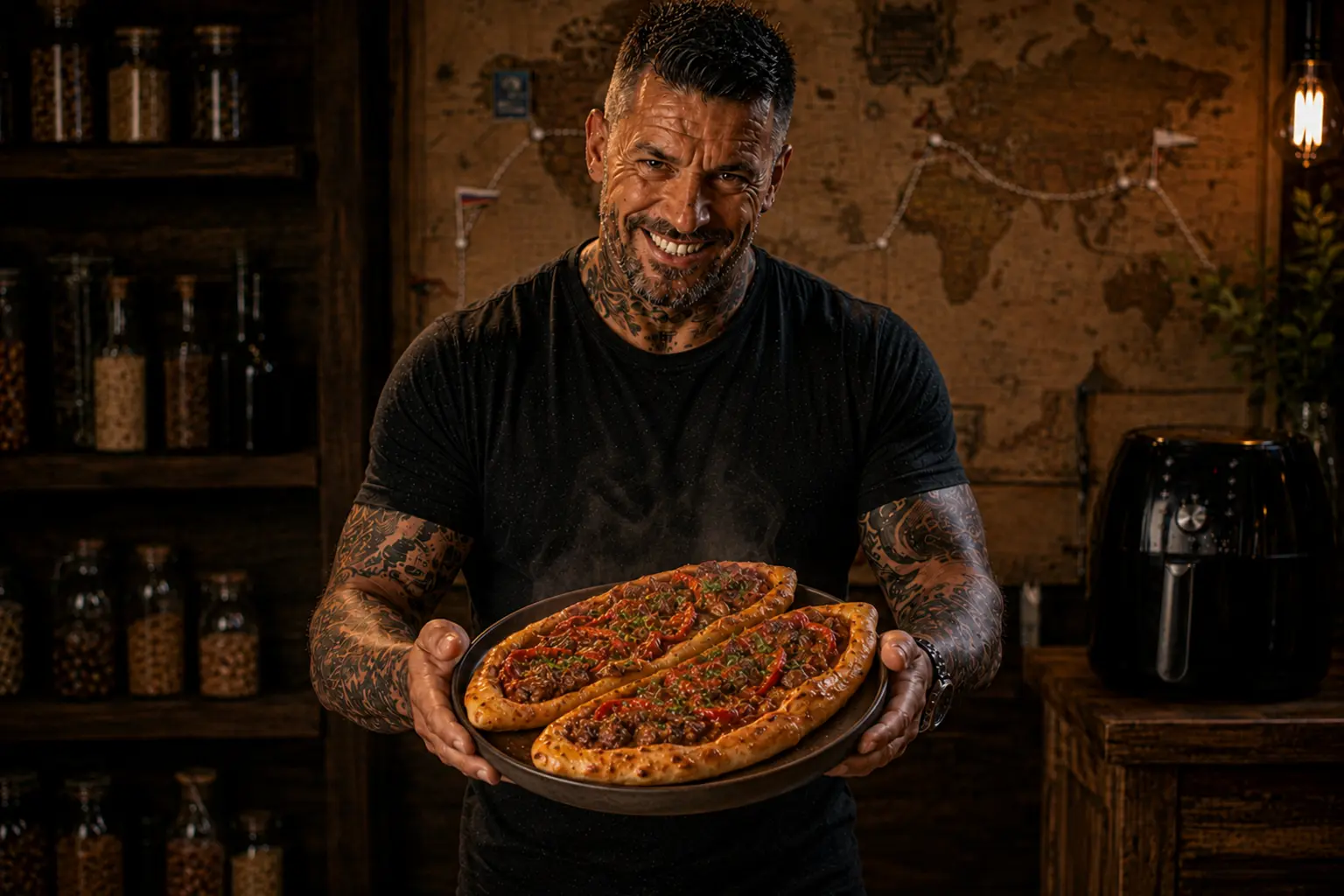 Air-Fryer Macedonian Pastrmajlija Pork Flatbread Melts