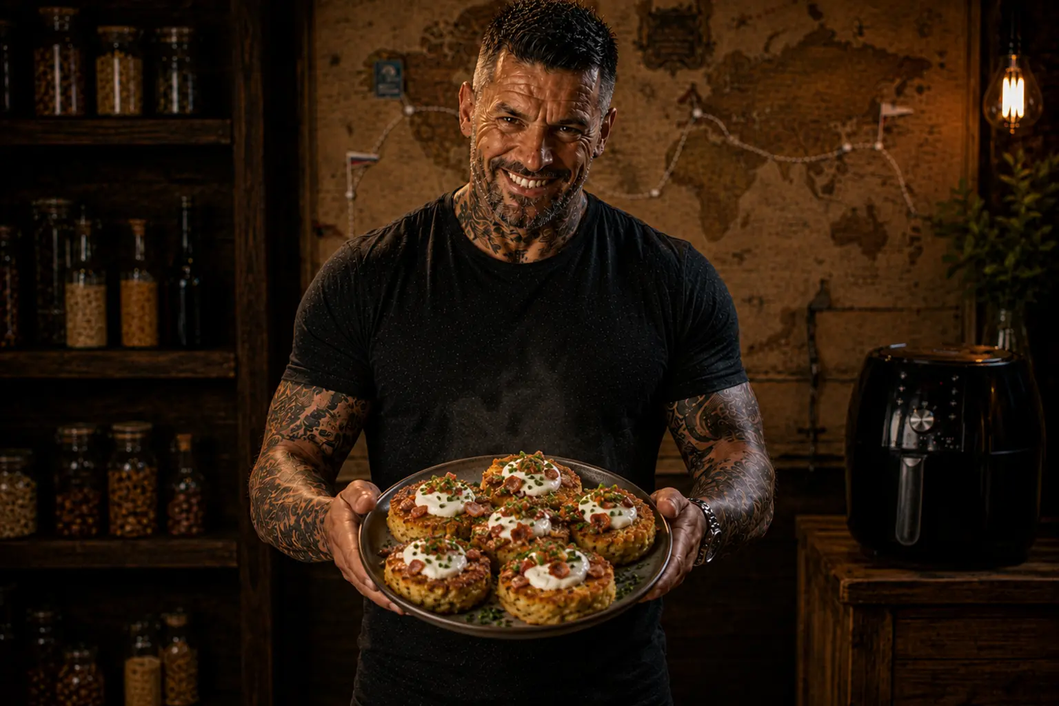 Air-Fryer Slovak Bryndza Bacon Potato Cakes