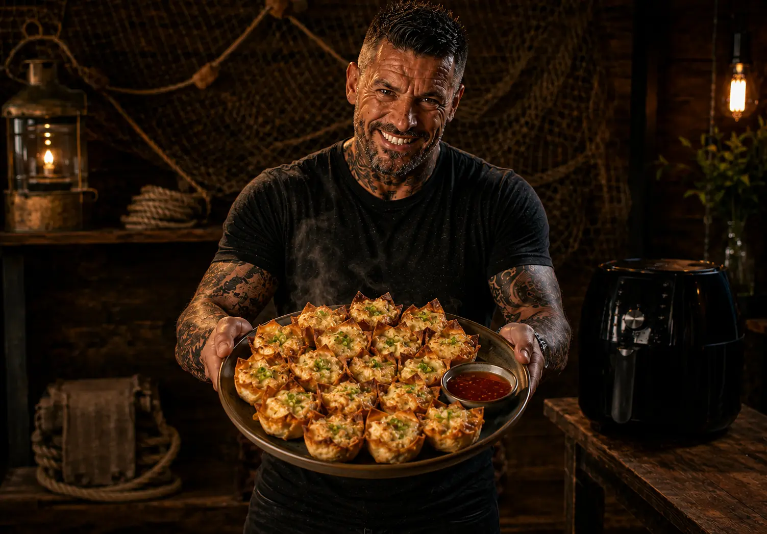 Air Fryer Chinese-American Crab Rangoon Wonton Cups