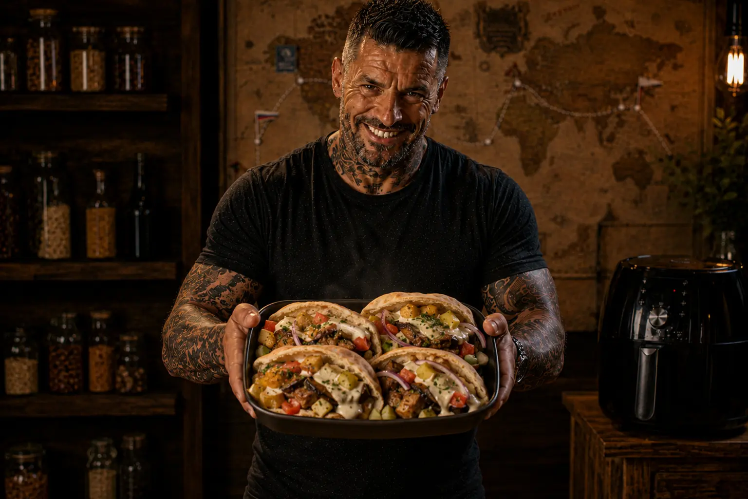 Air-Fryer Israeli Sabich Aubergine & Egg Pita Boxes