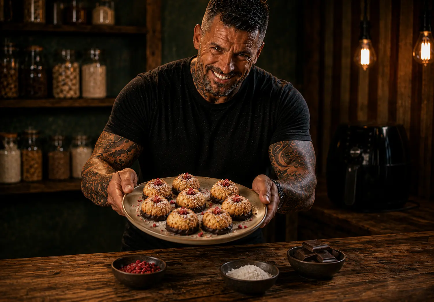 Air-Fryer Raspberry Jam Coconut Macaroons
