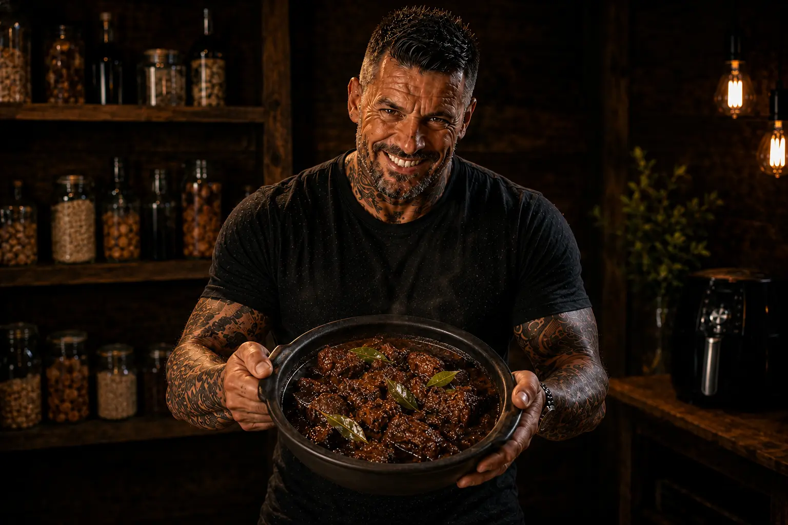 Air Fryer Sri Lankan Black Pork Curry Coconut Pots