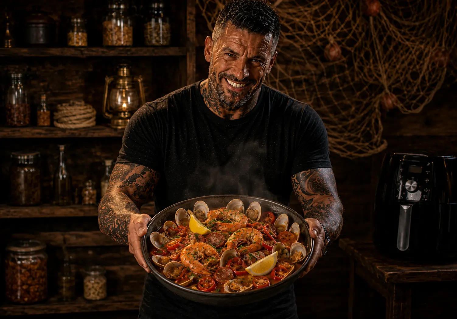 Air Fryer Portuguese Cataplana Clam & Prawn Pots