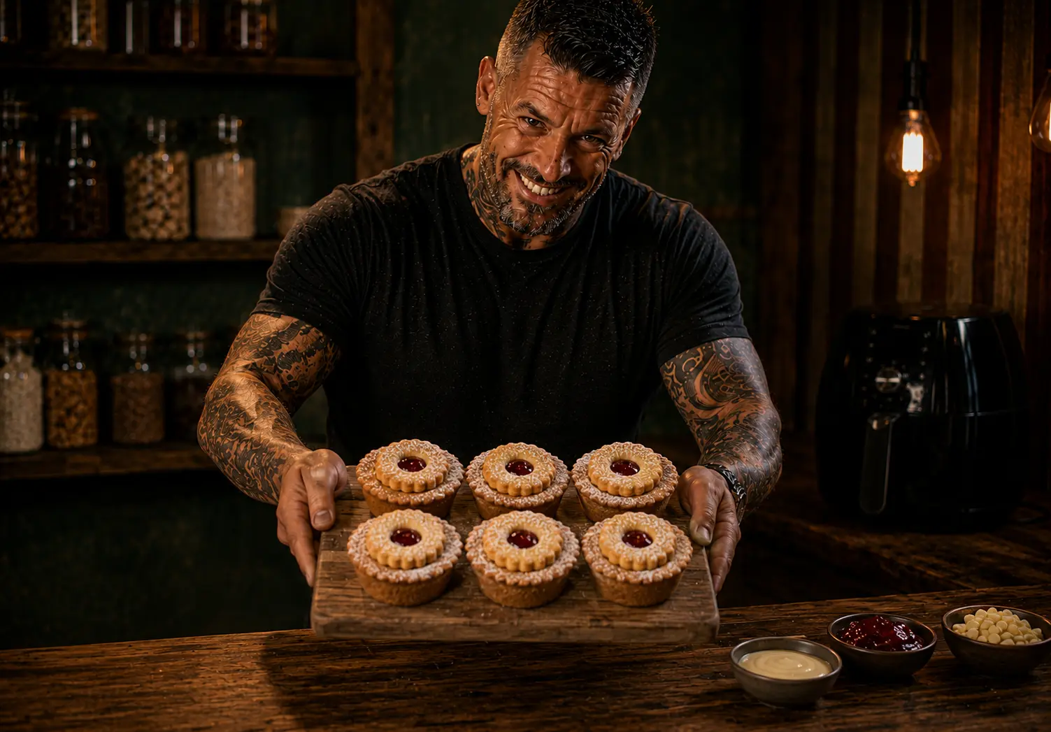 Air-Fryer Jammy Dodger Blondie Cups