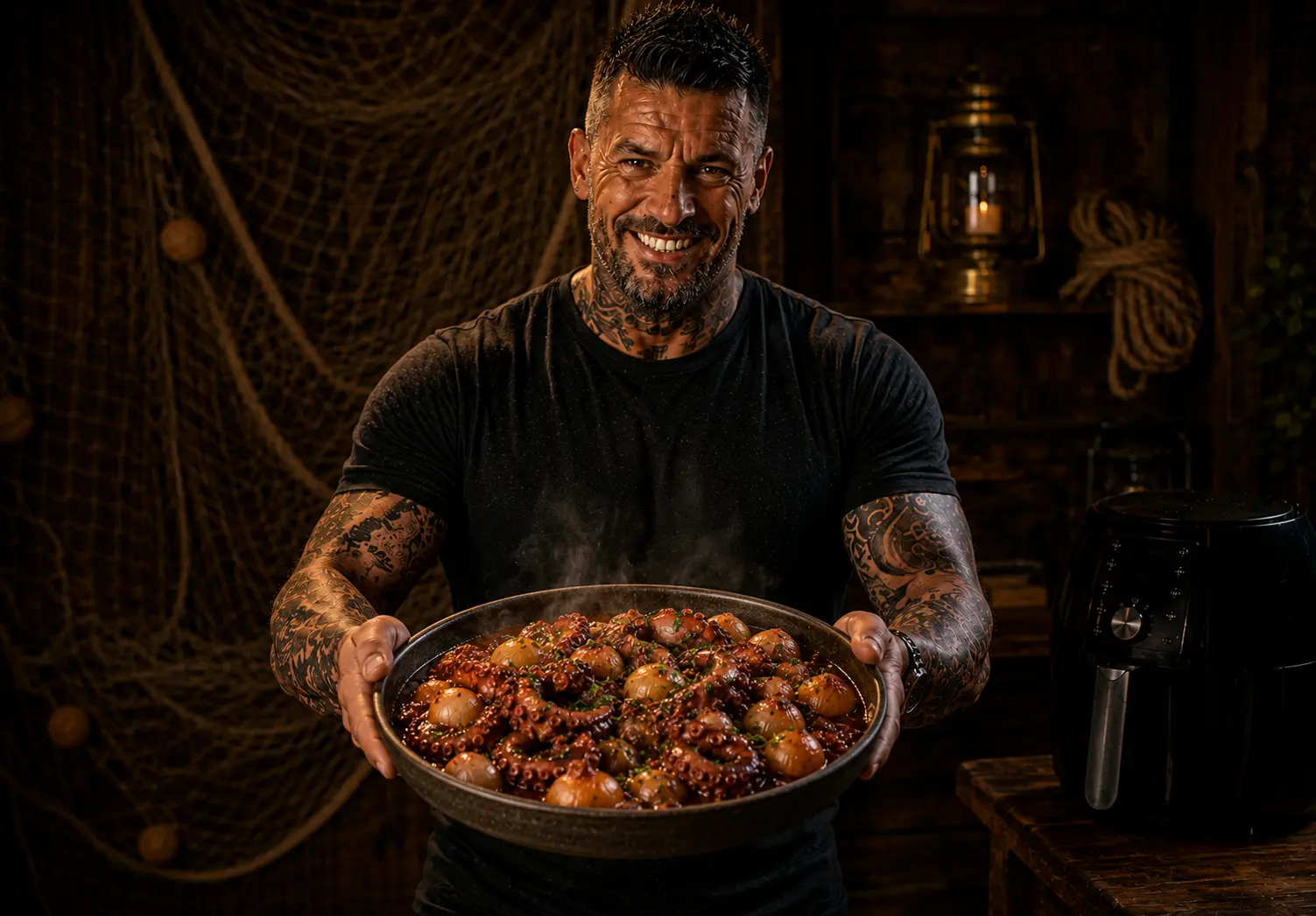 Air Fryer Cypriot Octopus Stifado Onion Pots