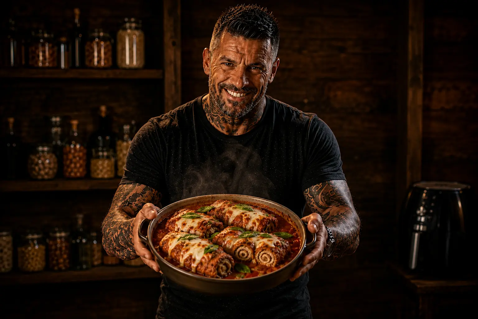 Air Fryer Italian Pork Braciole Tomato Mozzarella Pots