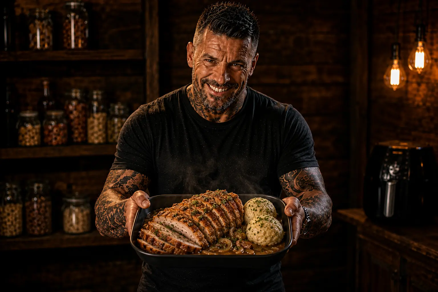 Air Fryer Bavarian Schweinebraten Pork & Beer Gravy Pots