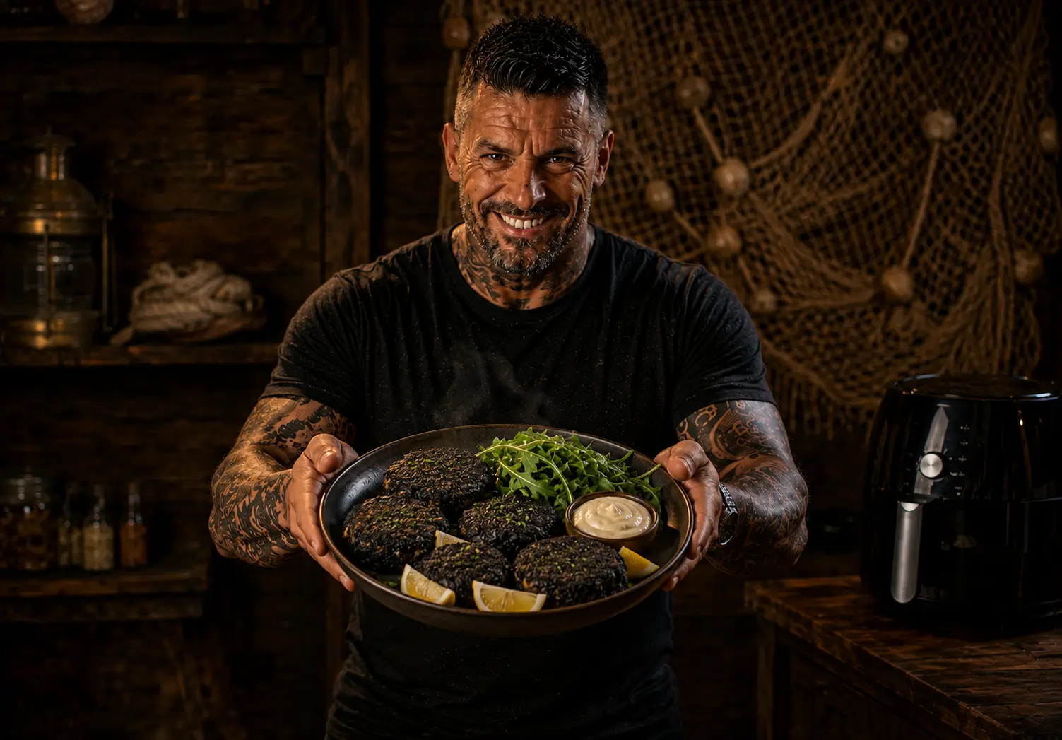 Air Fryer Croatian Black Risotto Cuttlefish Cakes