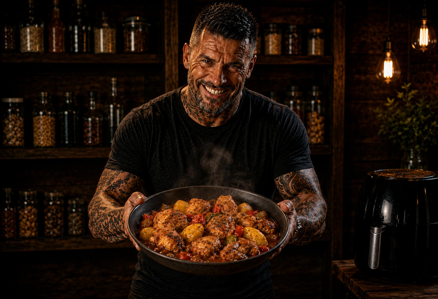 Air-Fryer Dominican Chicken Guisado Potato Pots