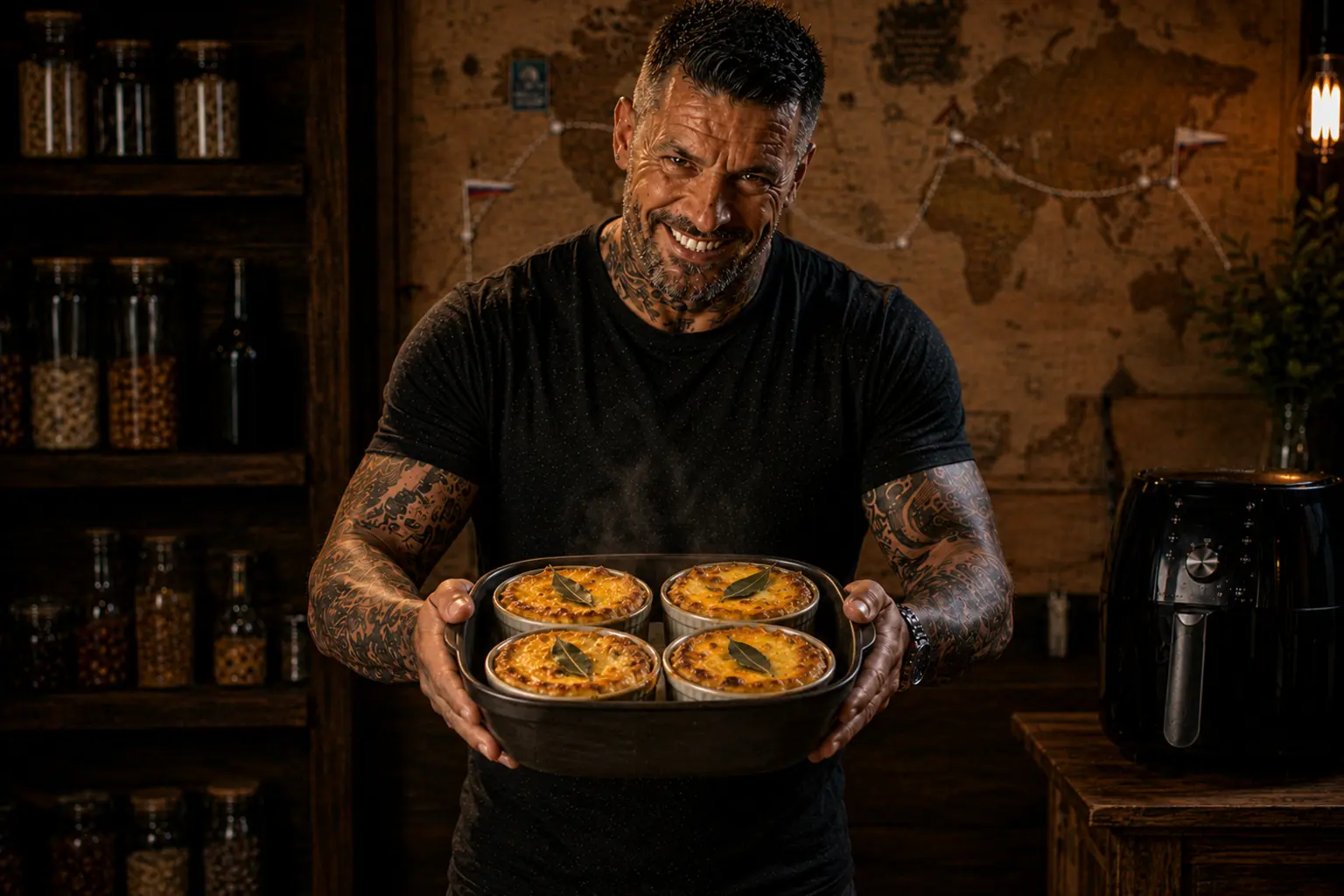 Air-Fryer South African Bobotie Beef & Egg Pots
