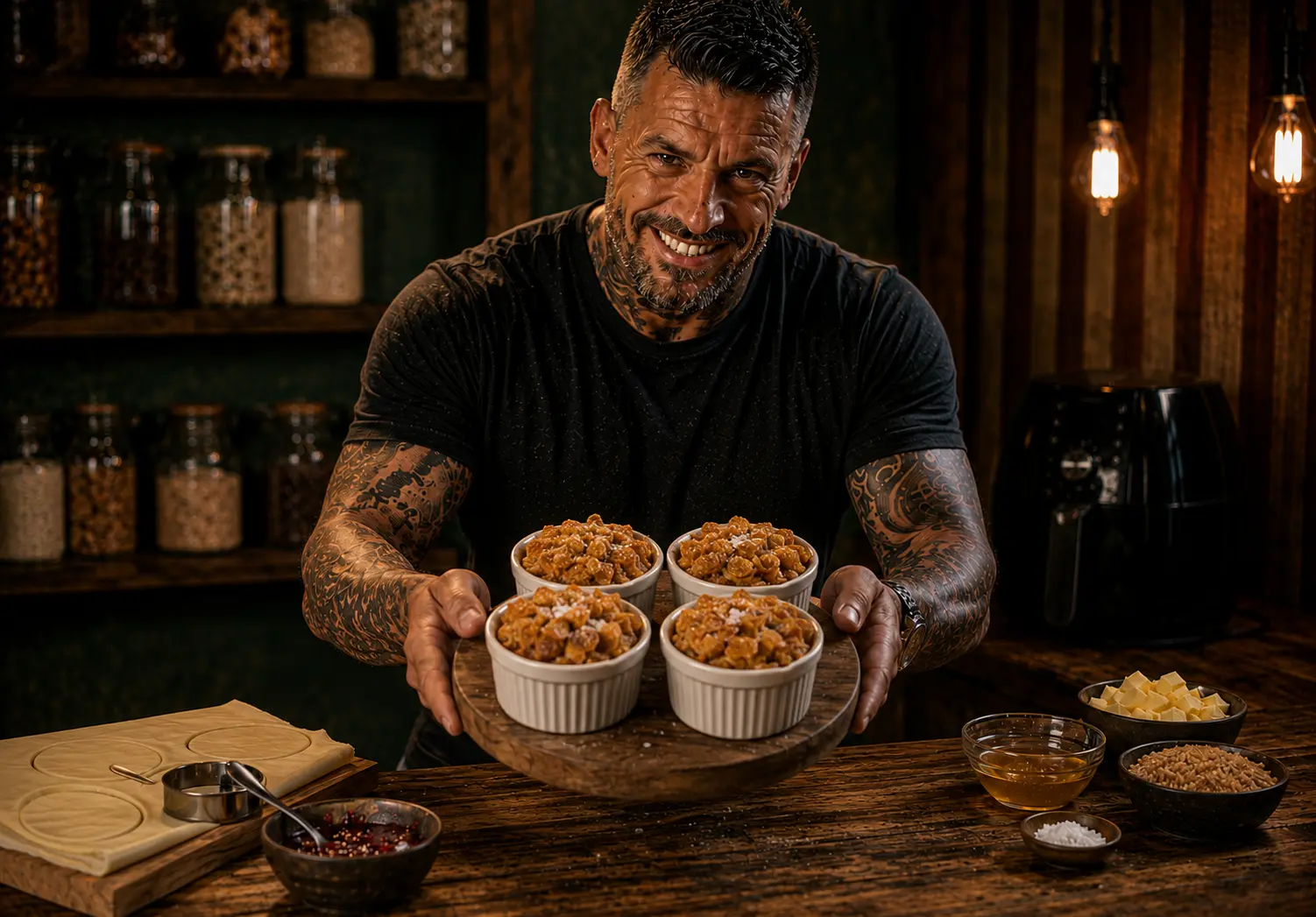 Air-Fryer Salted Honey Cornflake Tart Pots