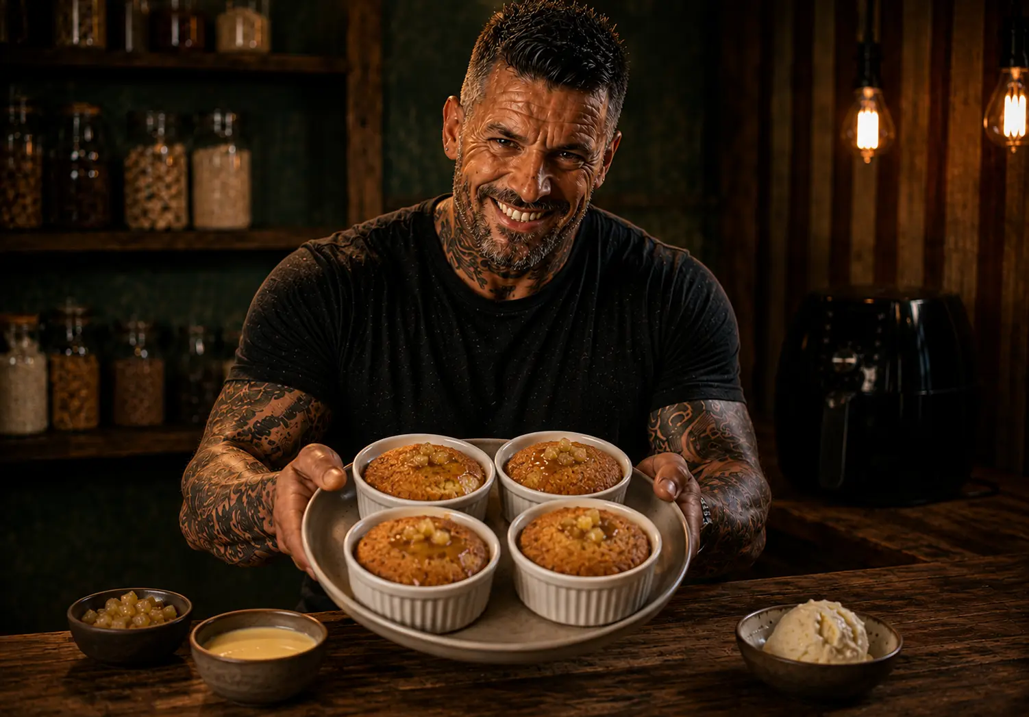 Air-Fryer Golden Syrup Ginger Sponge Pots