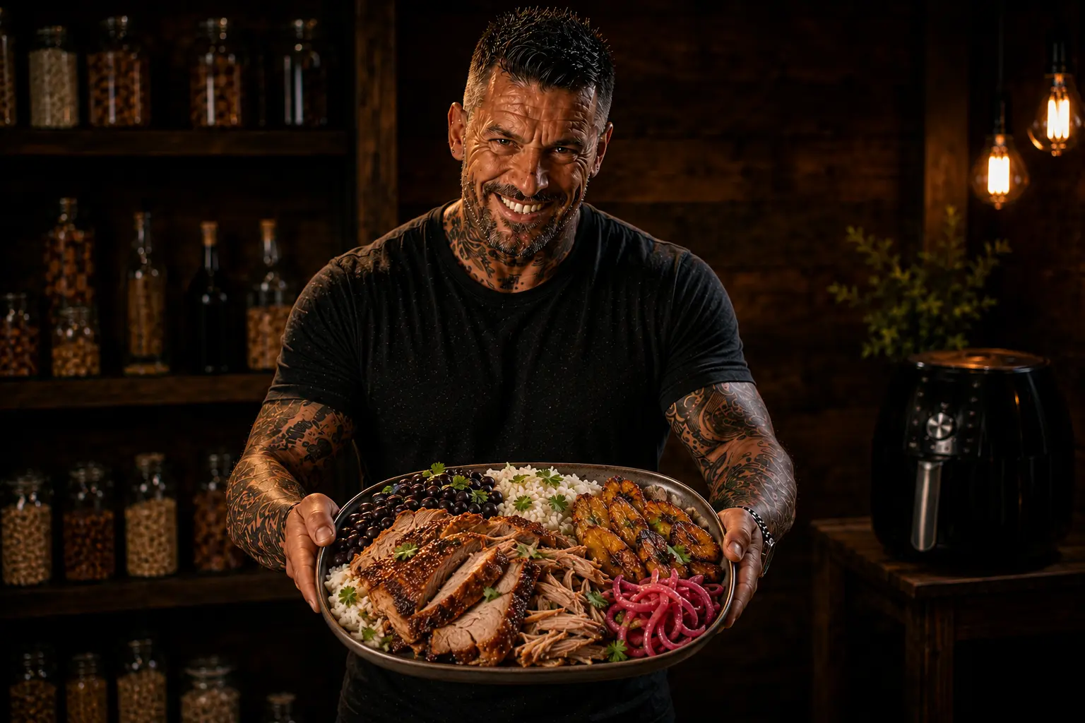 Air Fryer Puerto Rican Pernil Pork & Plantain Boxes