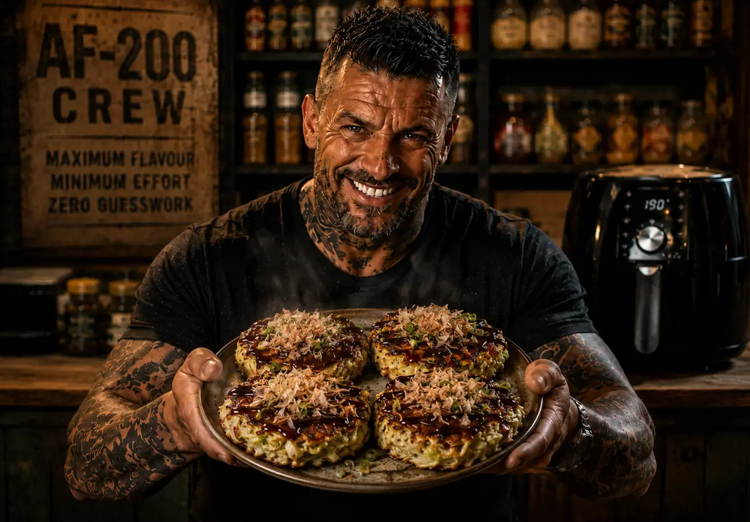 Air Fryer Japanese Okonomiyaki Cabbage & Egg Cakes