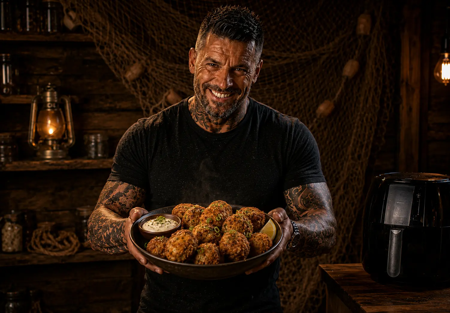 Air Fryer Louisiana Crawfish Boudin Balls