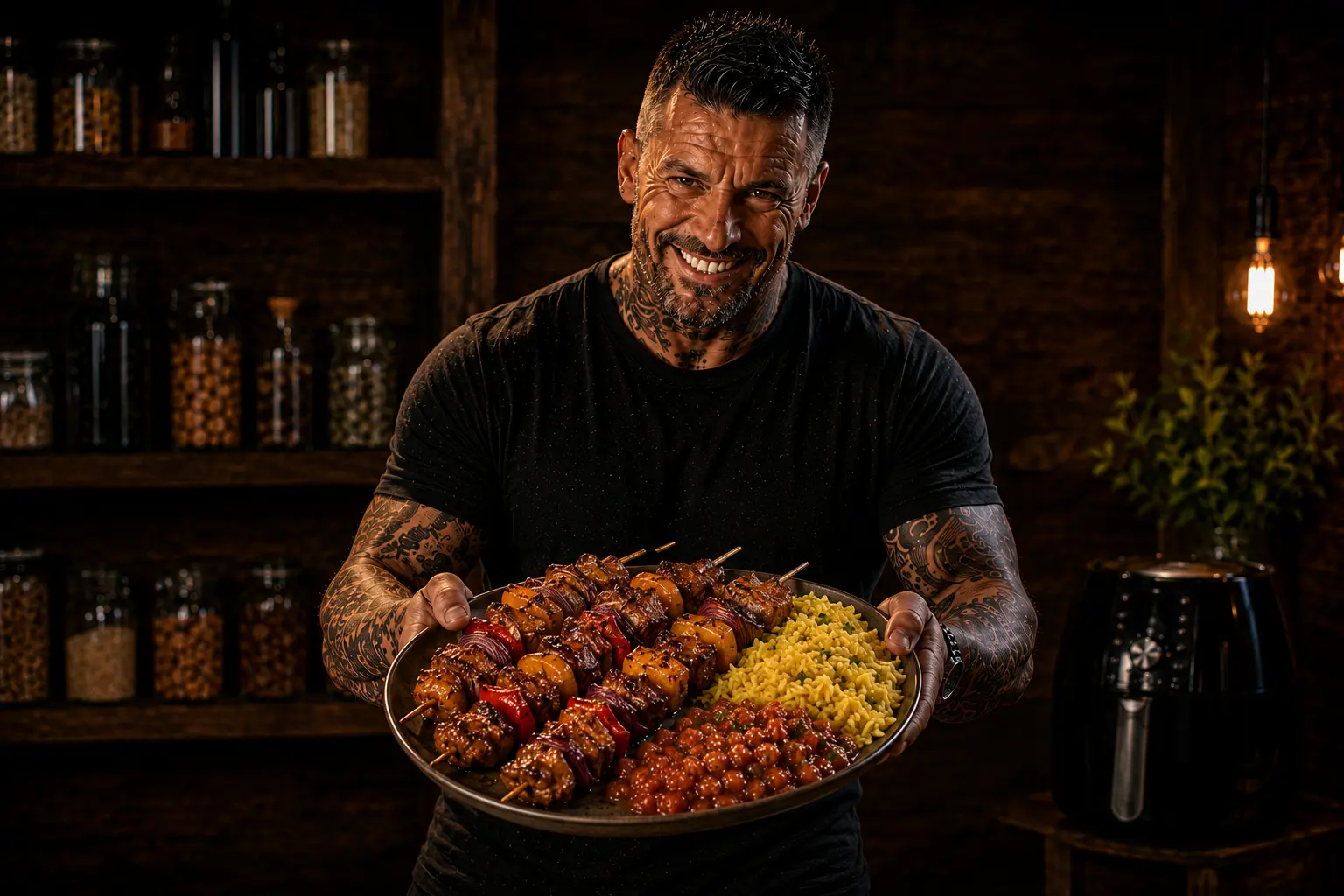 Air Fryer South African Pork Sosatie Apricot Skewers