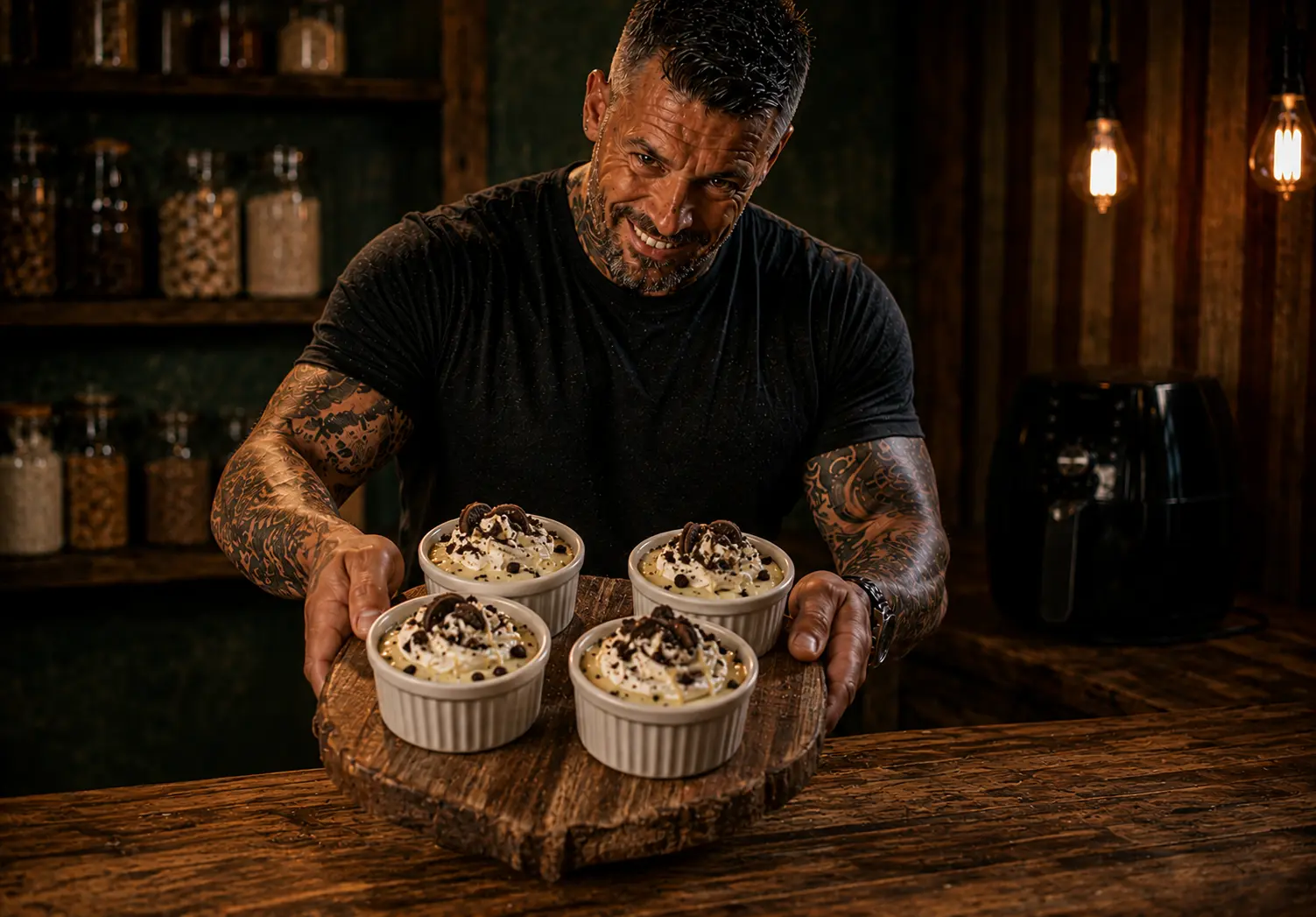 Air-Fryer Cookies & Cream Cheesecake Pots