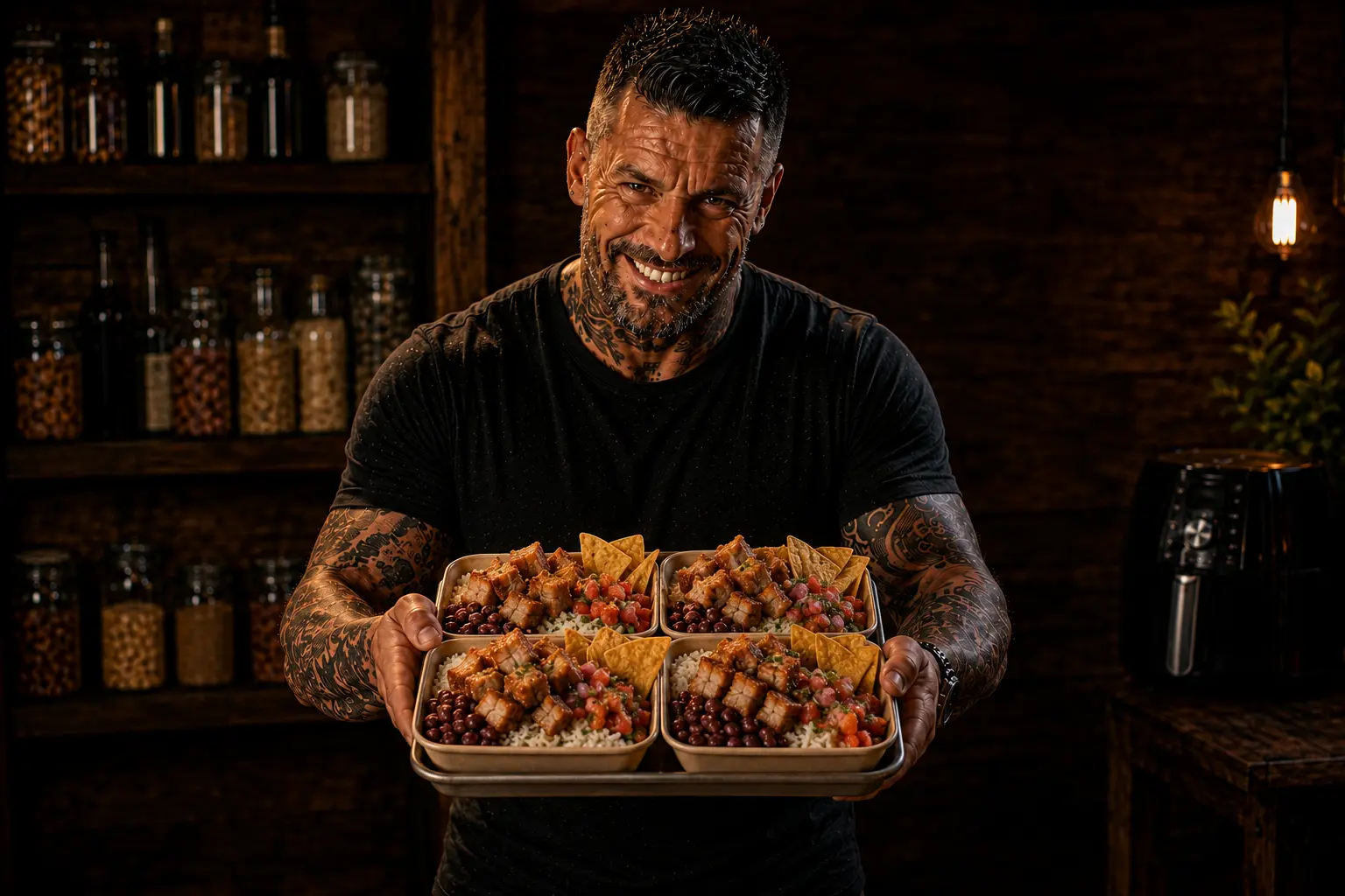 Air Fryer Costa Rican Chifrijo Pork & Red Bean Boxes