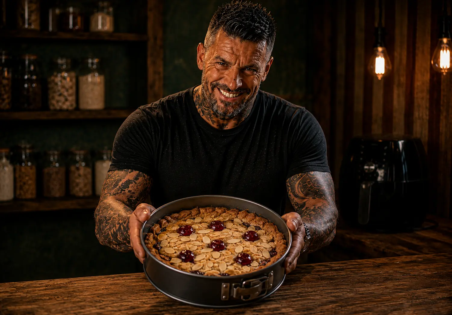 Air-Fryer Bakewell Cookie Pie