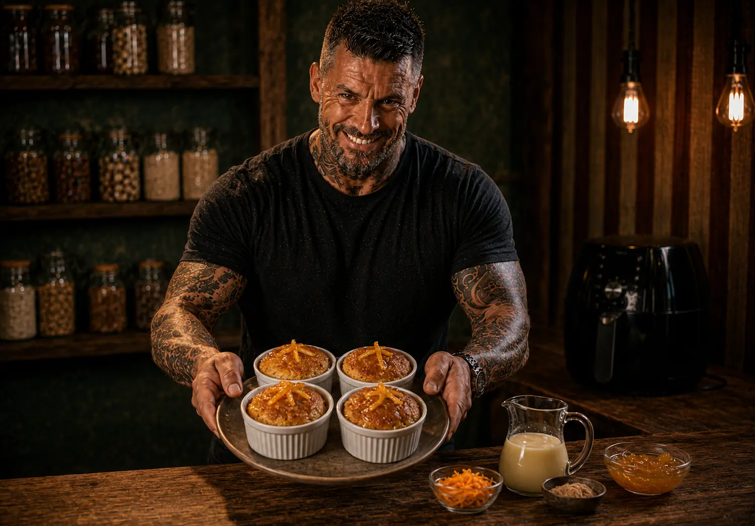 Air-Fryer Sticky Orange Marmalade Cake Pots