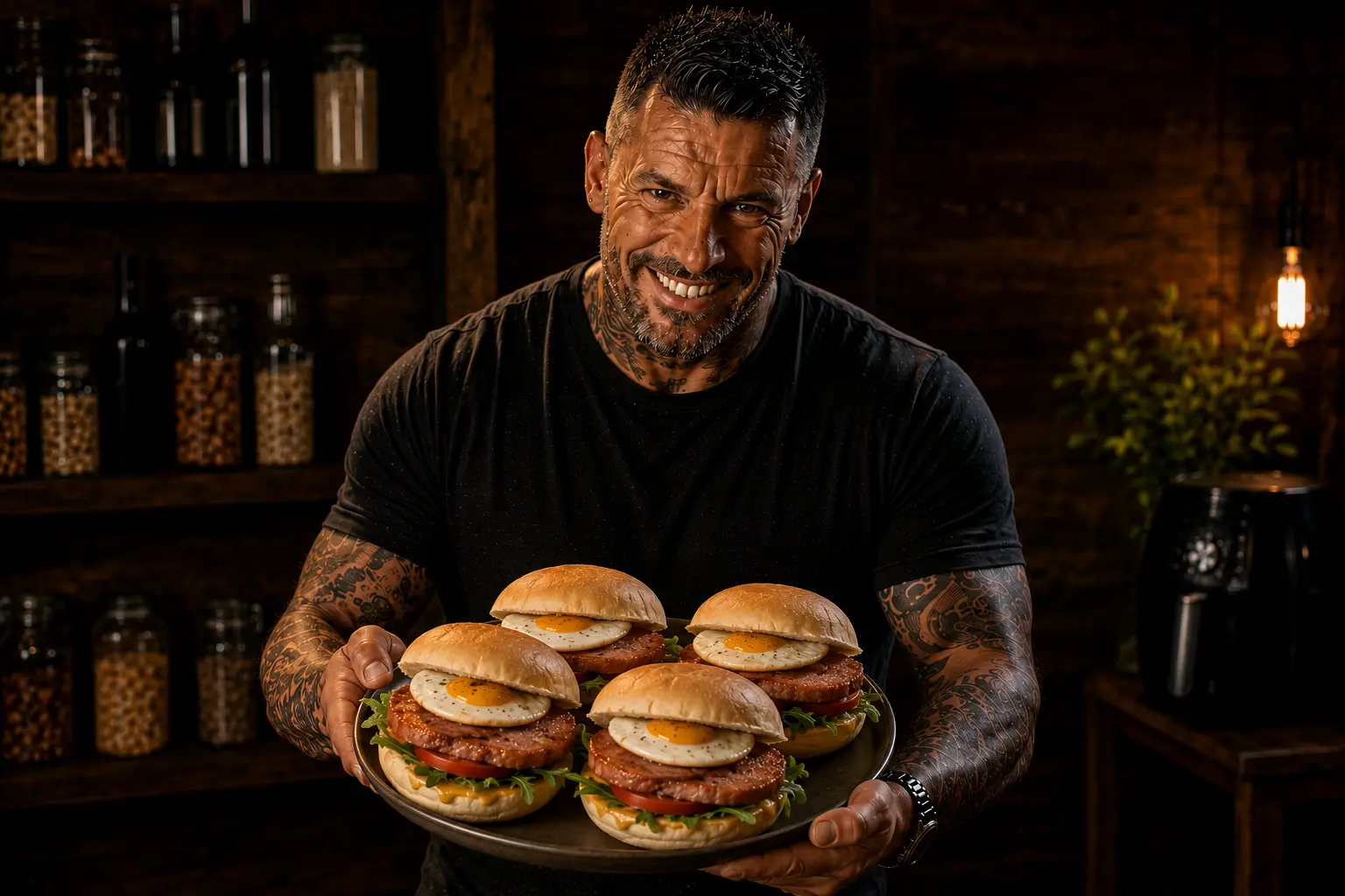 Air Fryer Canadian Peameal Bacon Breakfast Baps