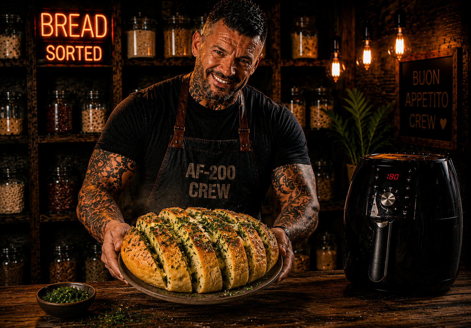 Air-Fryer Argentine Chimichurri Bread