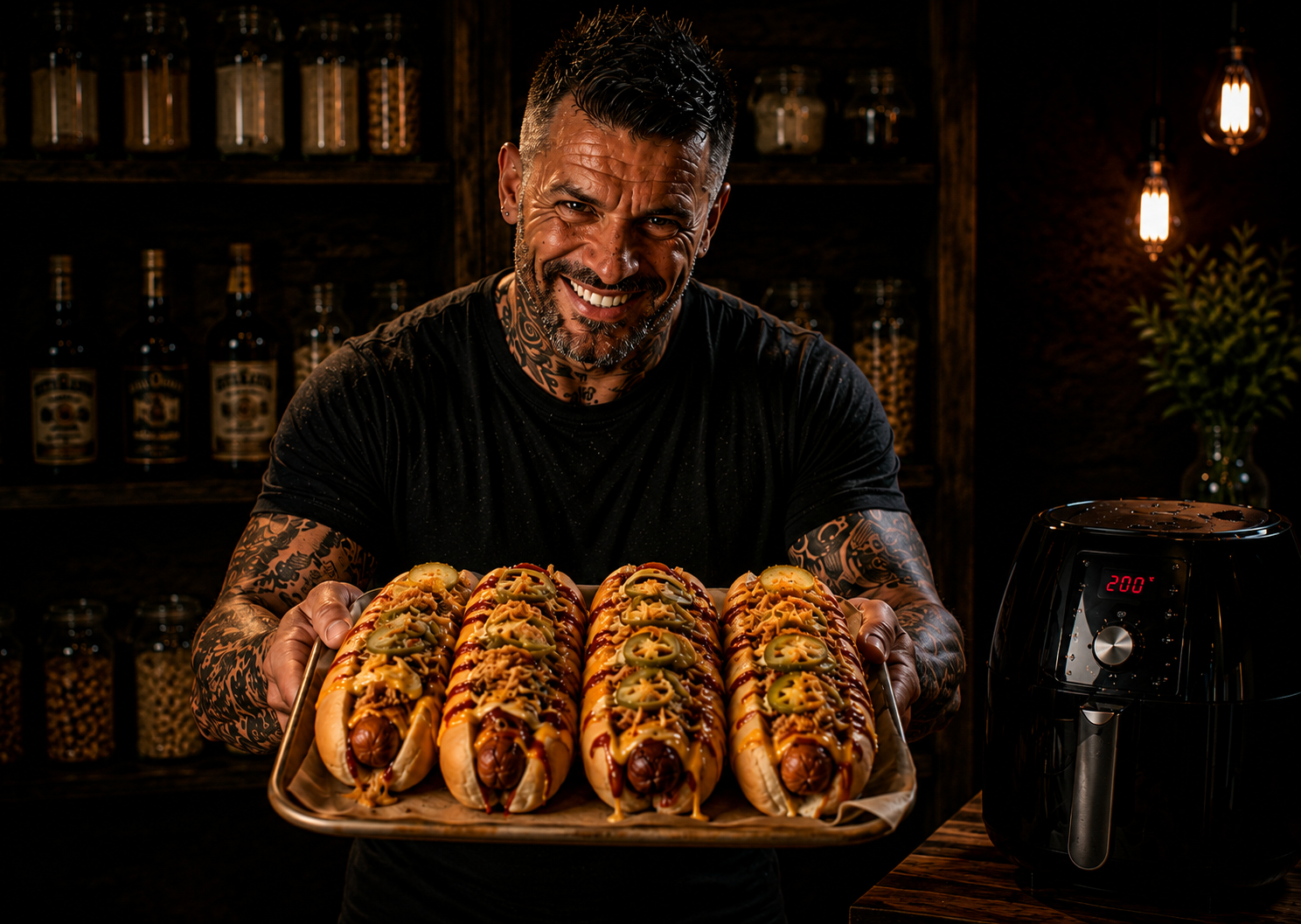Air-Fryer Backyard Burger Dog Trays
