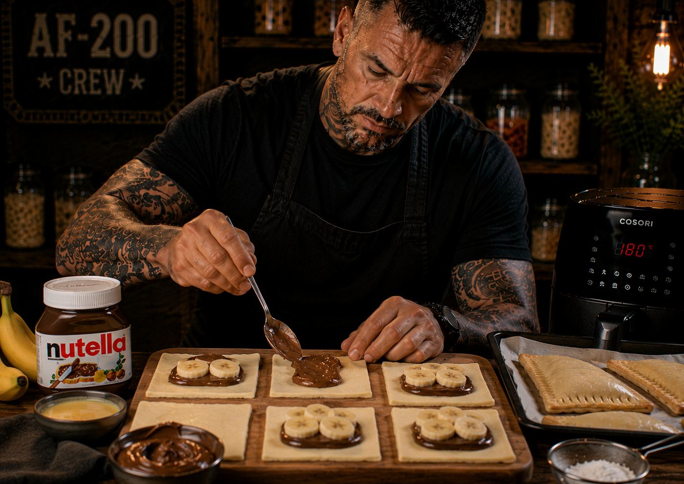 Air-Fryer Nutella and Banana Turnovers preparation stage