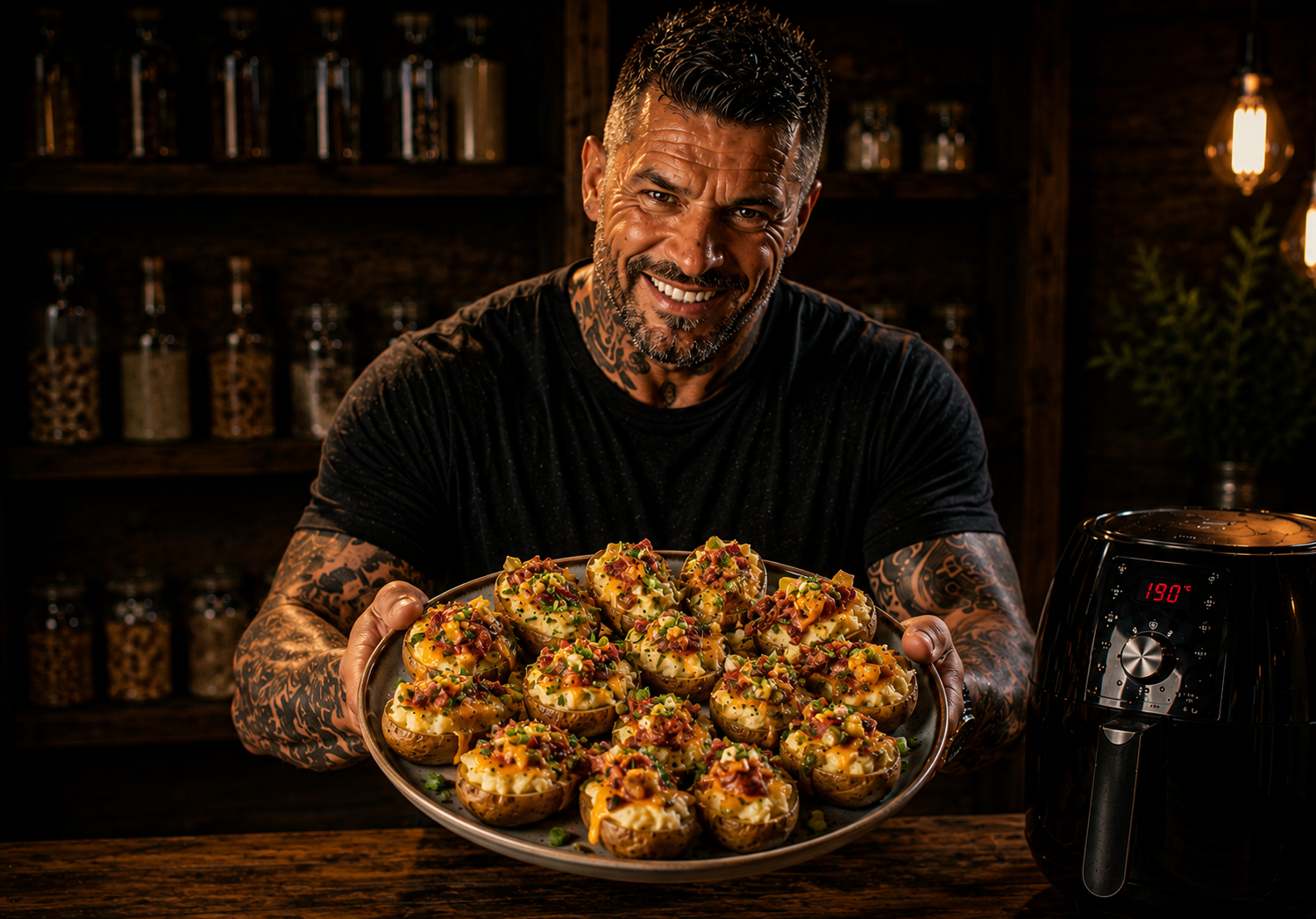 Air Fryer BBQ Bacon Ranch Devilled Potato Bites