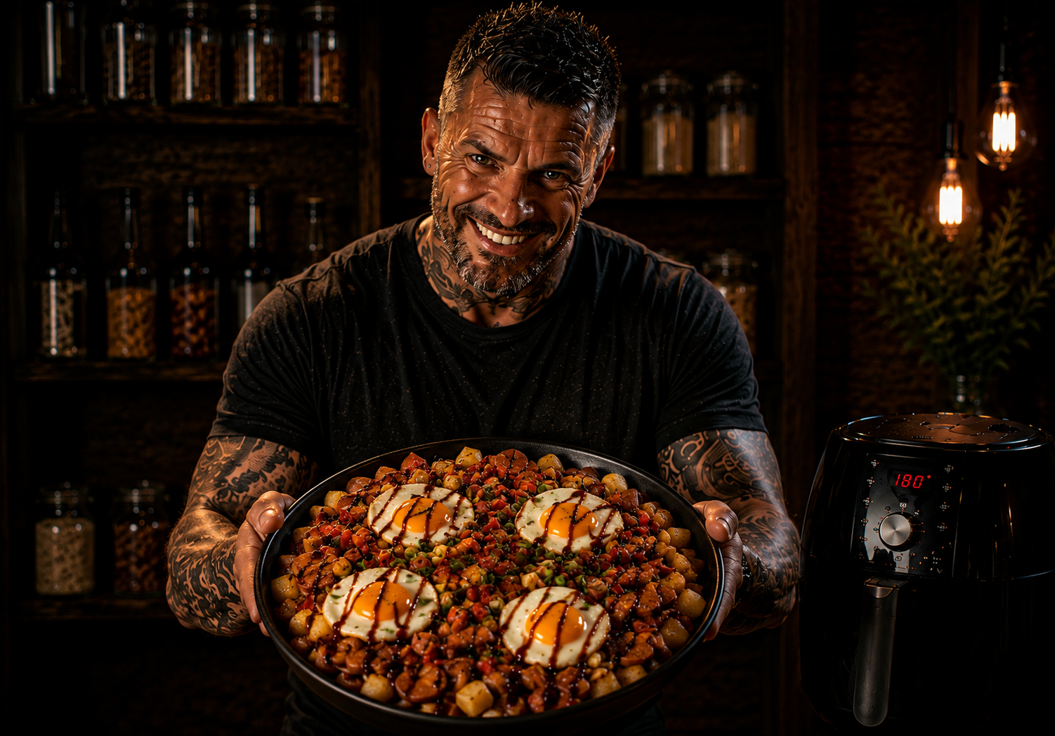Air Fryer BBQ Sausage Breakfast Hash