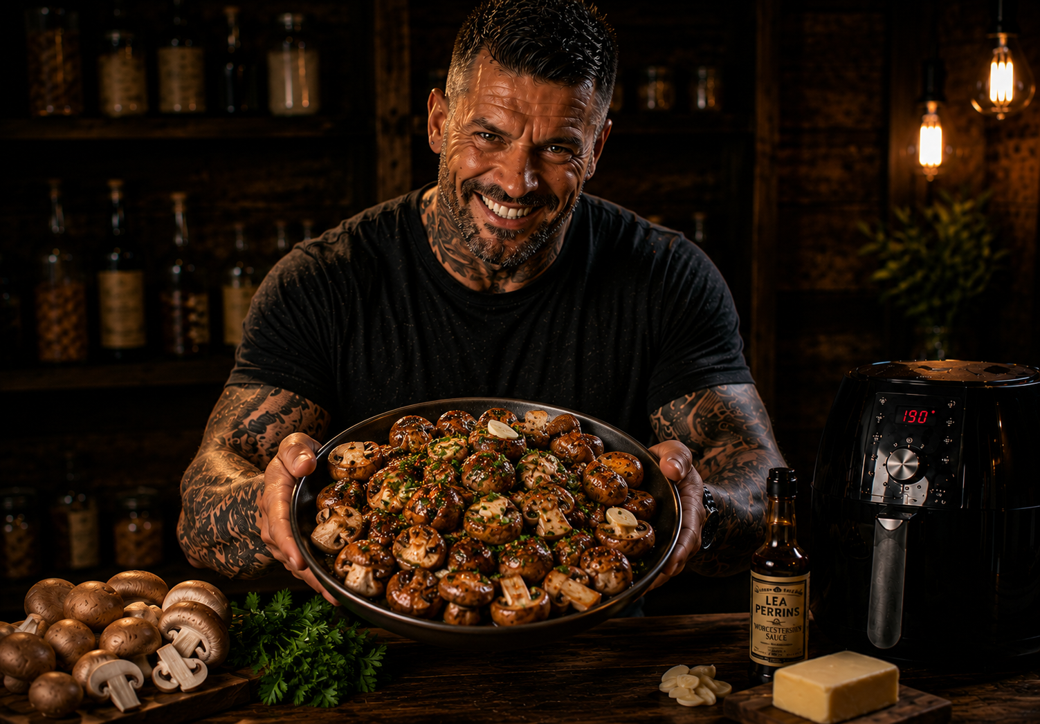 Air-Fryer BBQ Steakhouse Mushroom Pots
