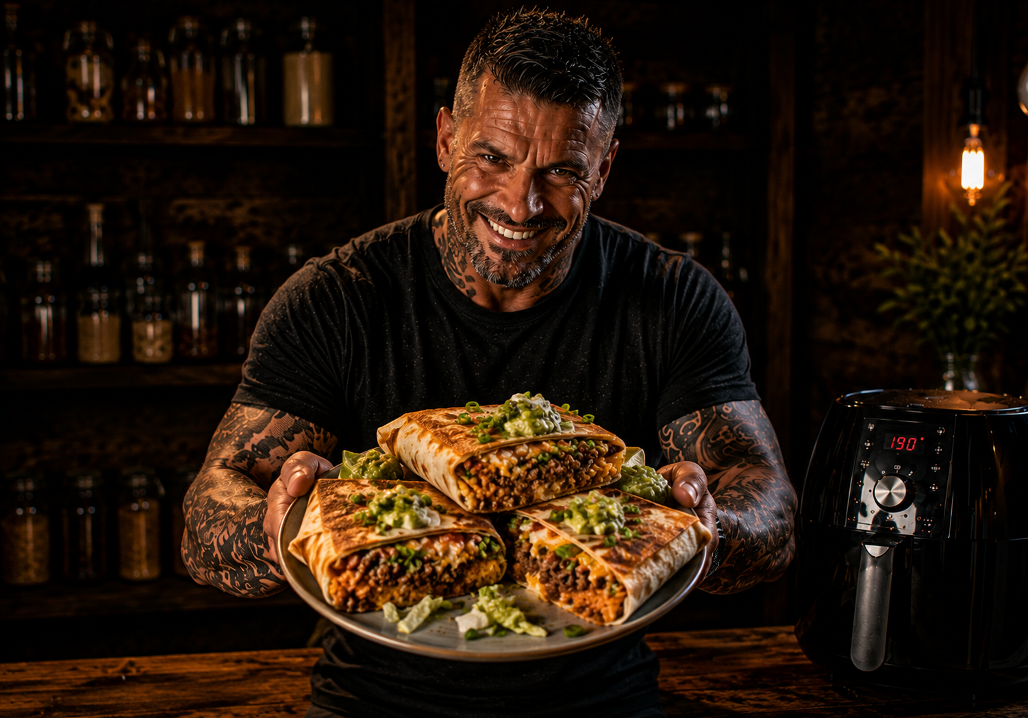 Air-Fryer Beef Burrito Crunch Wraps