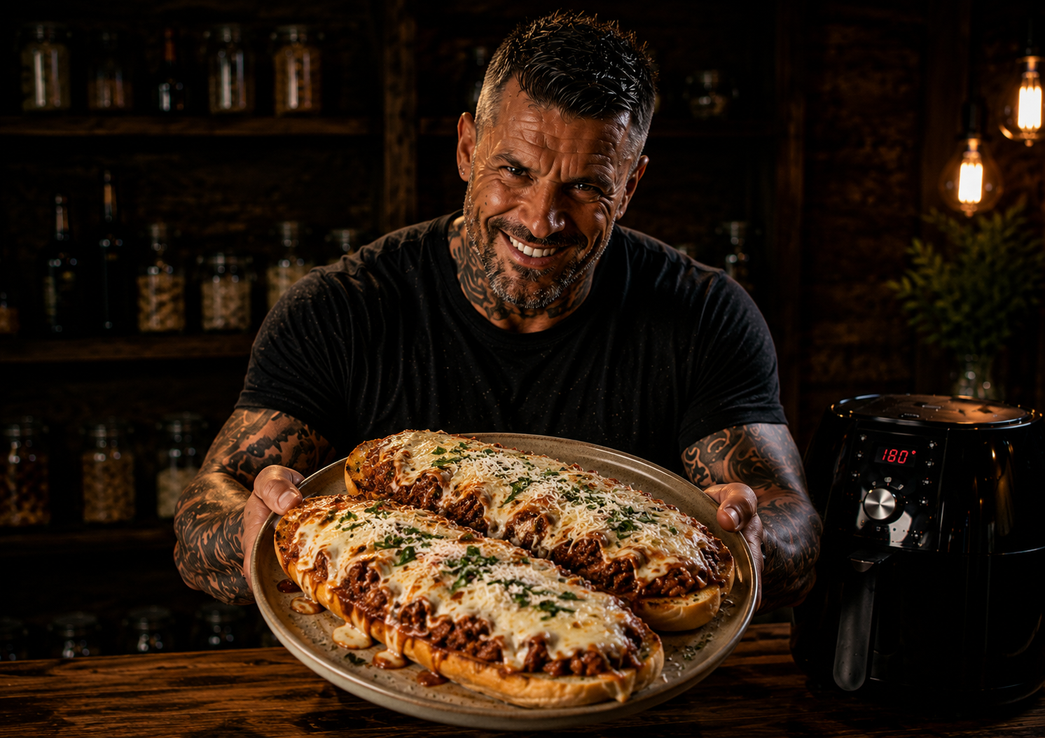 Air-Fryer Beef Ragù Garlic Bread Melts