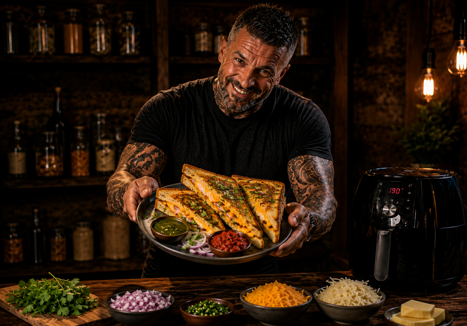 Air-Fryer Bombay Chilli Cheese Toasties