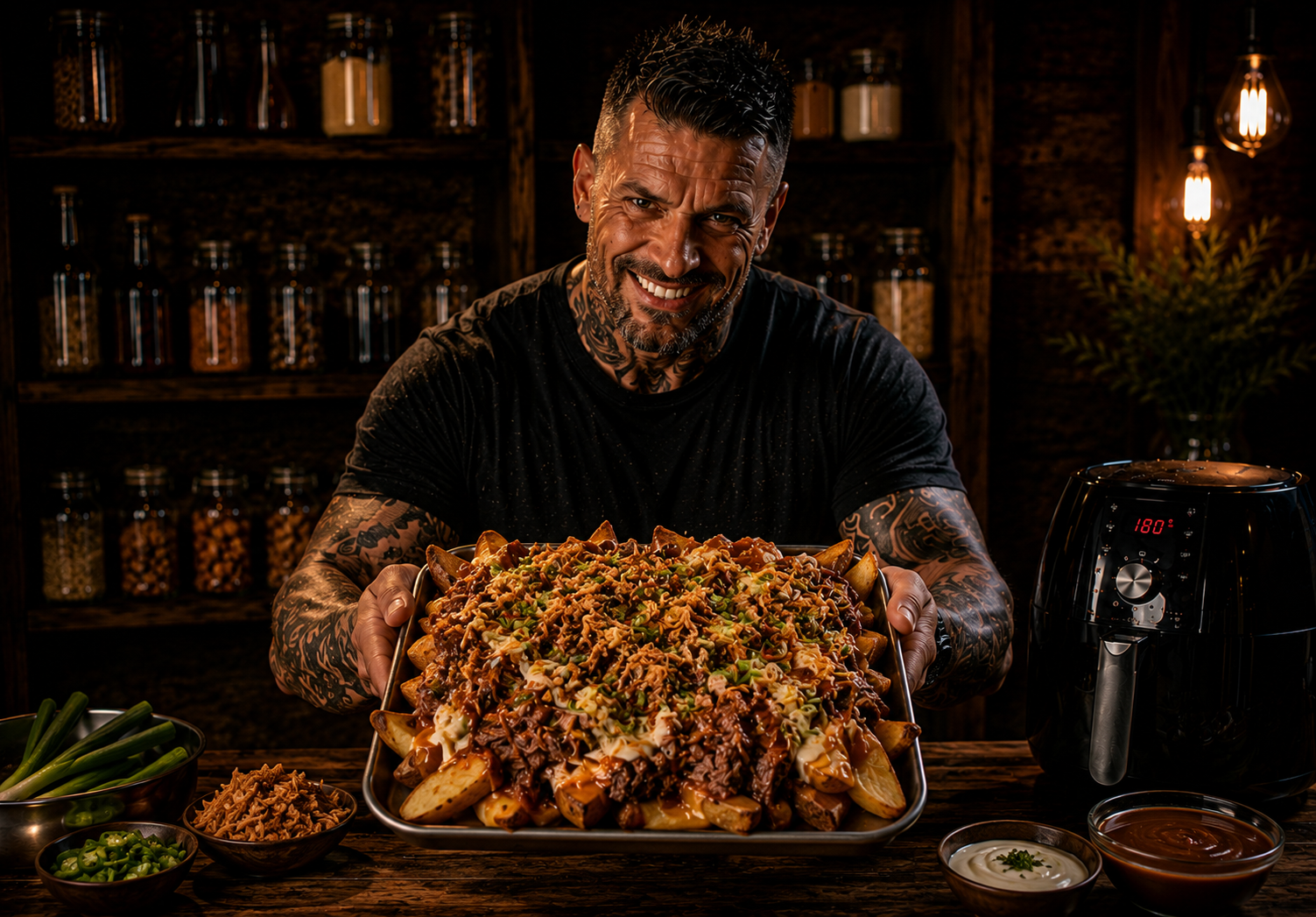 Air Fryer Brisket Gravy Loaded Fries