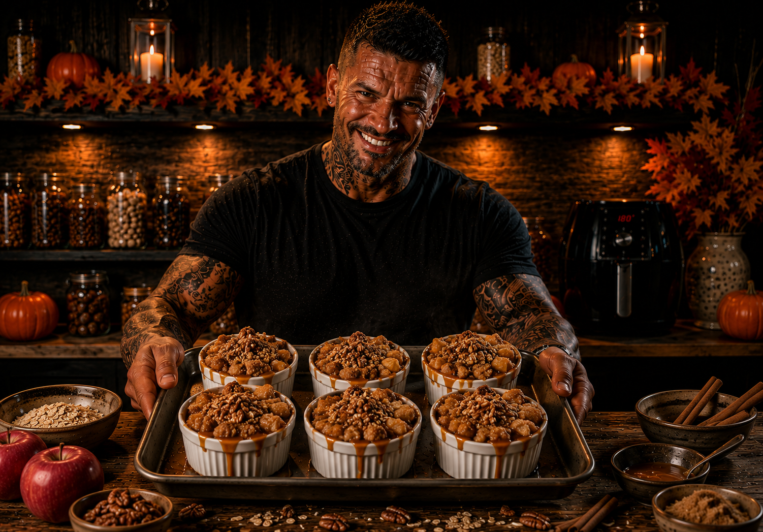 AIR-FRYER BROWN BUTTER APPLE CRUMBLE CUPS