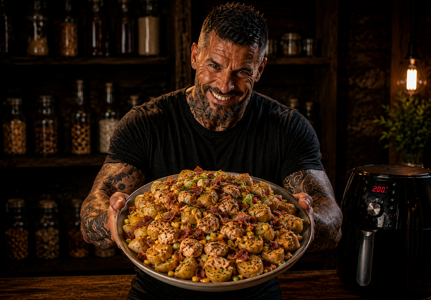 Air Fryer Cajun BBQ Chicken Potato Salad Boxes