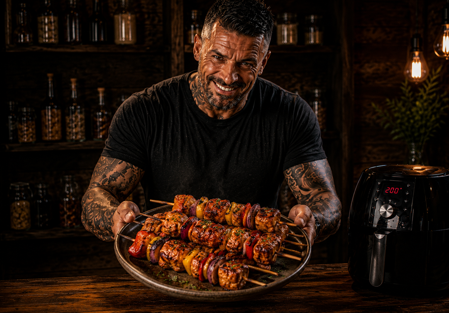 Air-Fryer Cajun BBQ Chicken Skewer Boxes