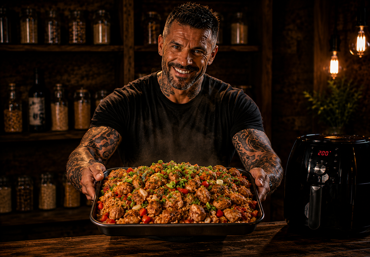 Air-Fryer Cajun Chicken Dirty Rice Boxes