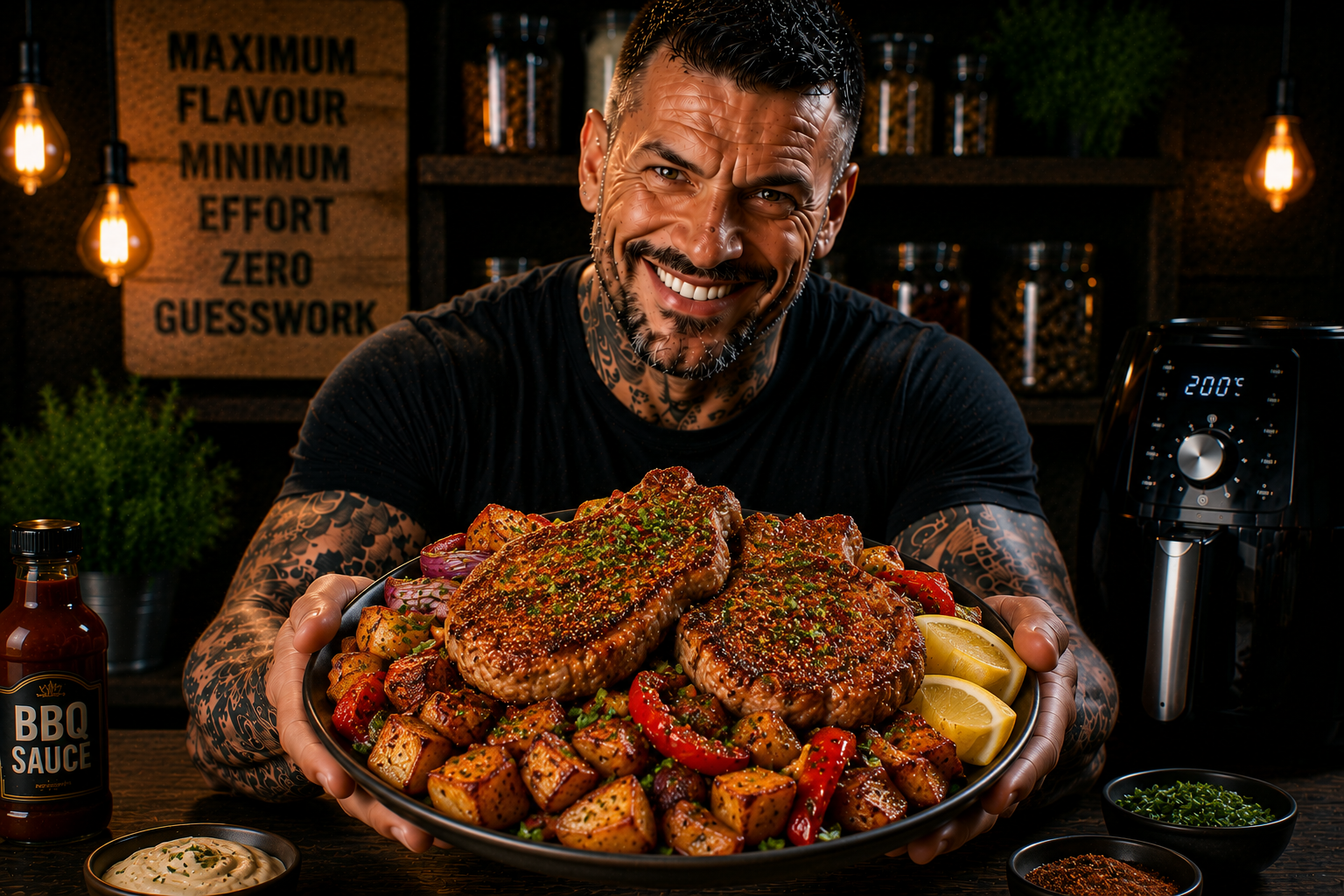 Air-Fryer Cajun Pork Chop Potato Boxes