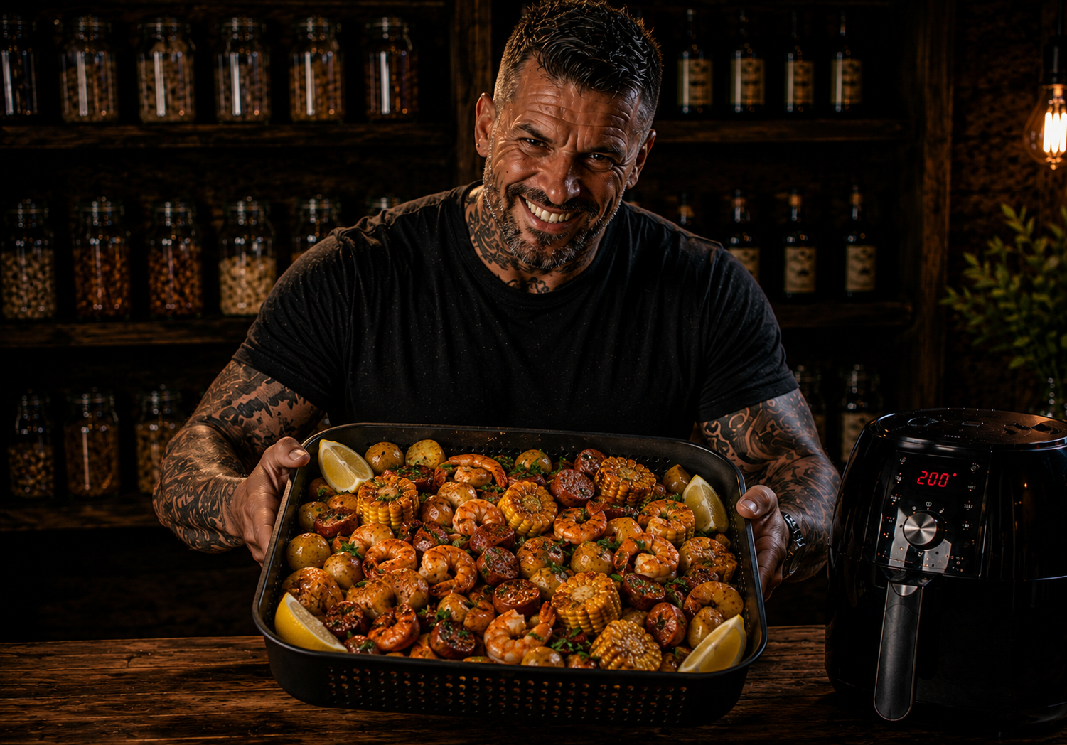 Air Fryer Cajun Shrimp Boil Potato Boxes