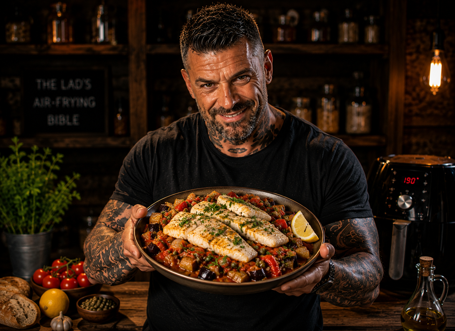 Air-Fryer Sicilian Caponata Cod Fillets
