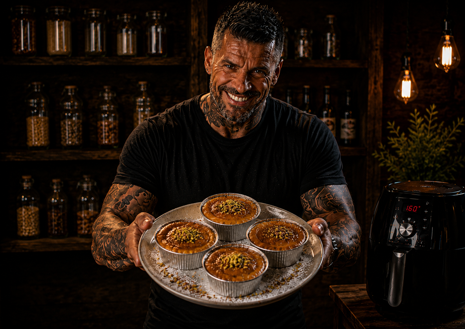Air-Fryer Cardamom Pistachio Cake Pots