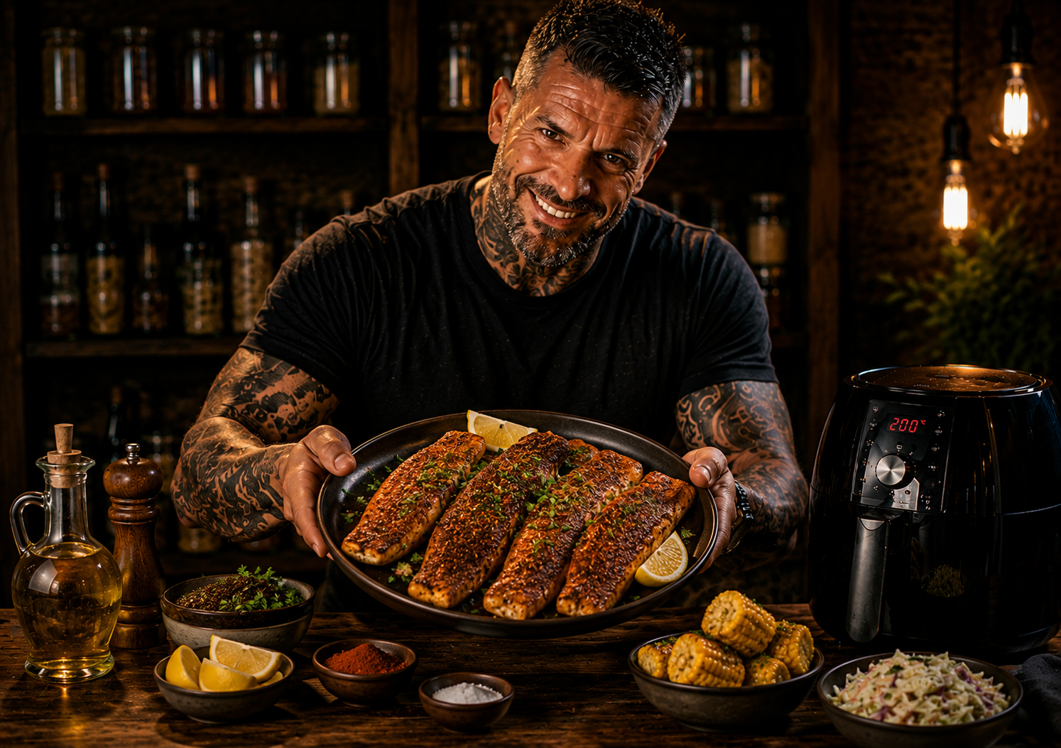 Air-Fryer Cajun Blackened Catfish Fillets